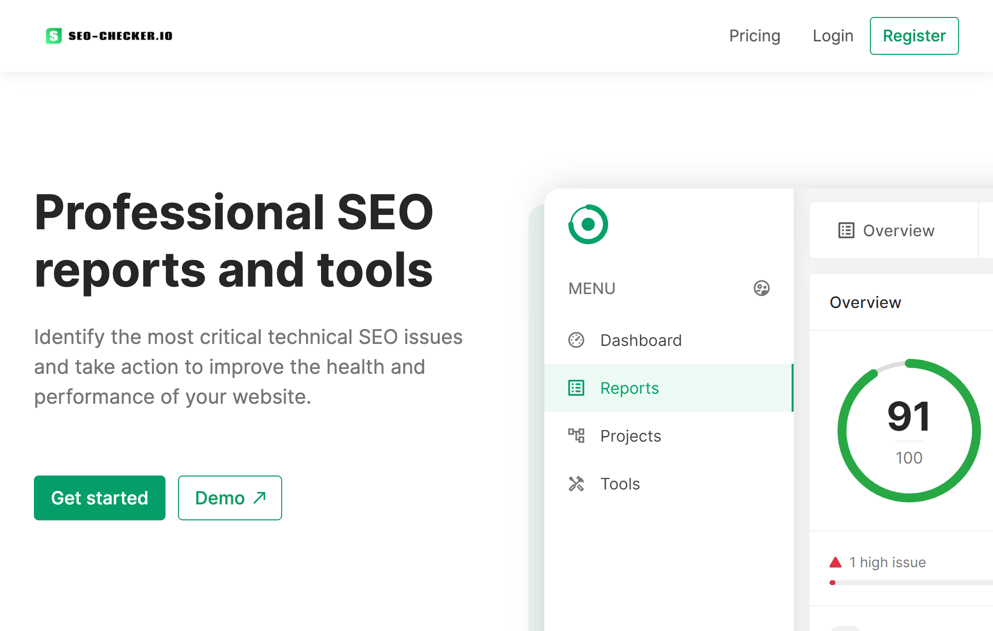 SEO-Checker.io Homepage